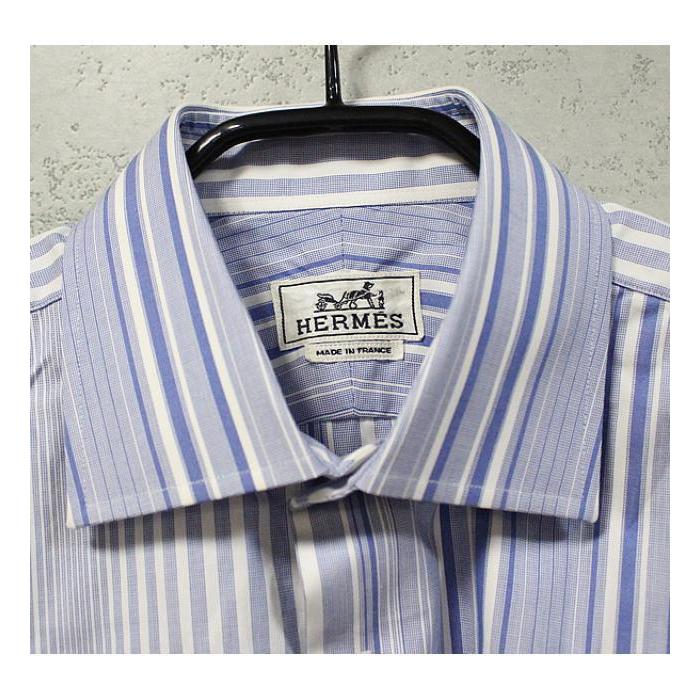 99 HERMES 長袖 Tシャツ SM 100%コットン ストライプパターン 99 HERMES 長袖 Tシャツ SM 100%コットン ストライプパターン