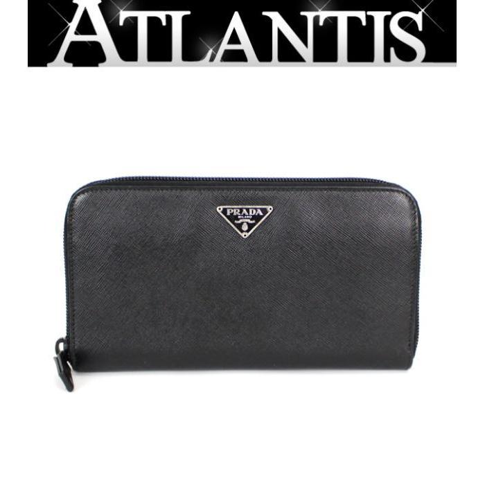 PRADA（プラダ） SALE 美品 ラウンドファスナー 長財布 黒 レザー