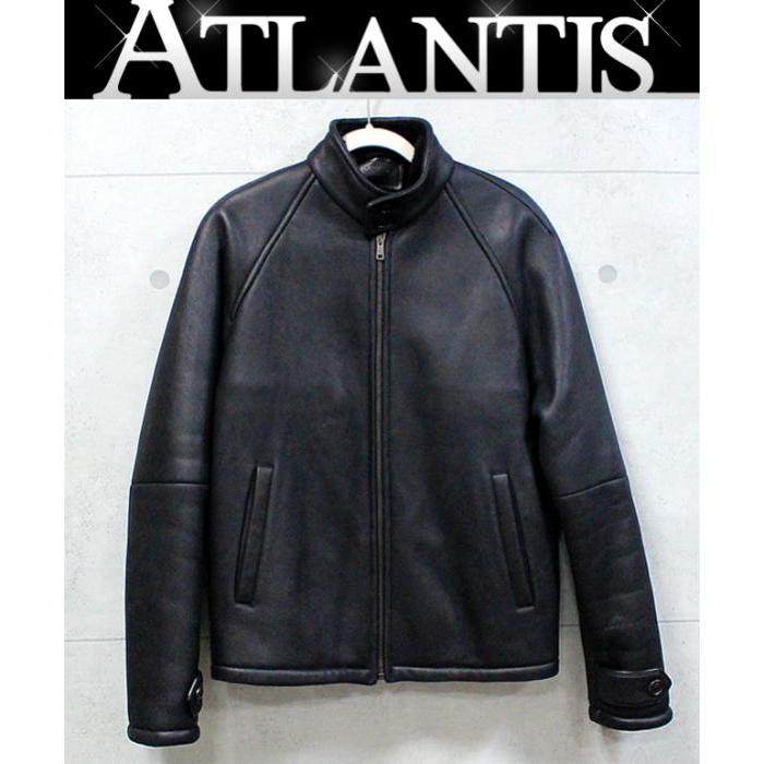 SALE 美品 プラダ PRADA ボアジャケット メンズ ラムレザー ラムスキン 