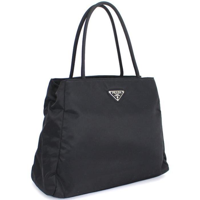 美品 プラダ PRADA 台形トートバッグ ナイロン 黒 B3864 : 055736