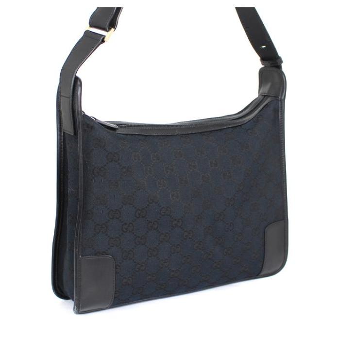 GUCCI ワンショルダーバッグ レザー 黒 GUCCI（グッチ） SALE 美品 ワンショルダーバッグ GGキャンバス 黒