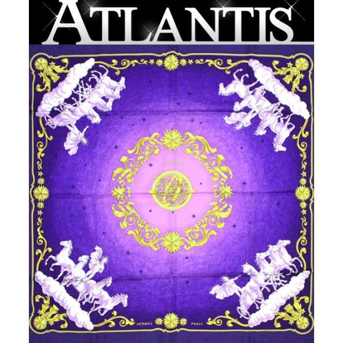 HERMES 美品 エルメス カレ90 COSMOS コスモ 宇宙観 パープル  