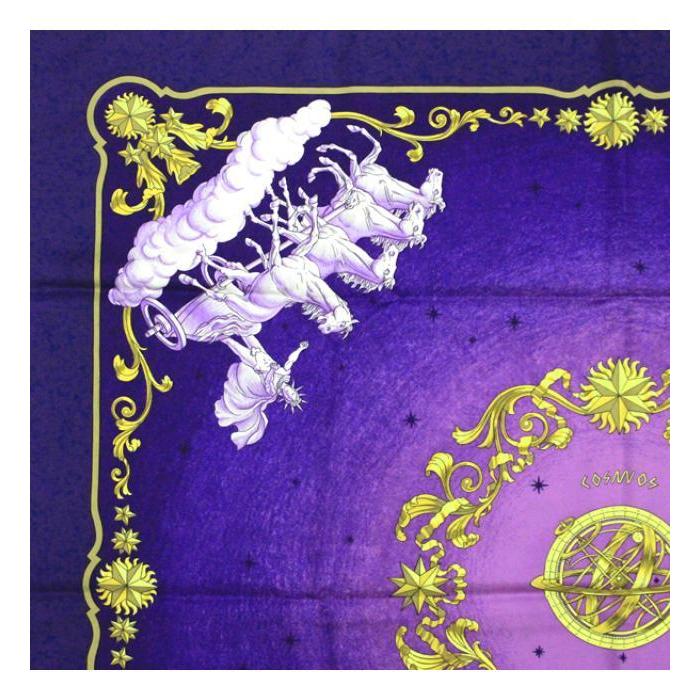 HERMES 美品 エルメス カレ90 COSMOS コスモ 宇宙観 パープル  