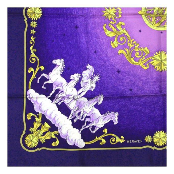 HERMES 美品 エルメス カレ90 COSMOS コスモ 宇宙観 パープル  