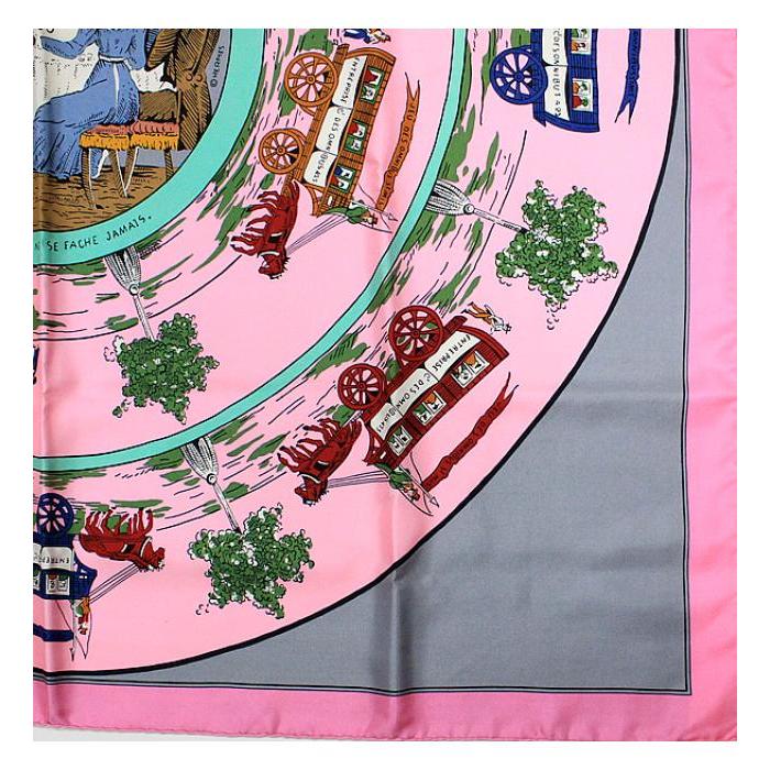 エルメススカーフ カレ90/柄名: オムニバスと白い貴婦人のゲーム