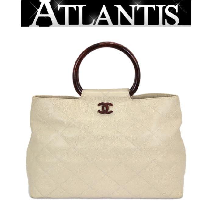 CHANEL SALE シャネル マトラッセ ウッドハンドル ハンドバッグ 
