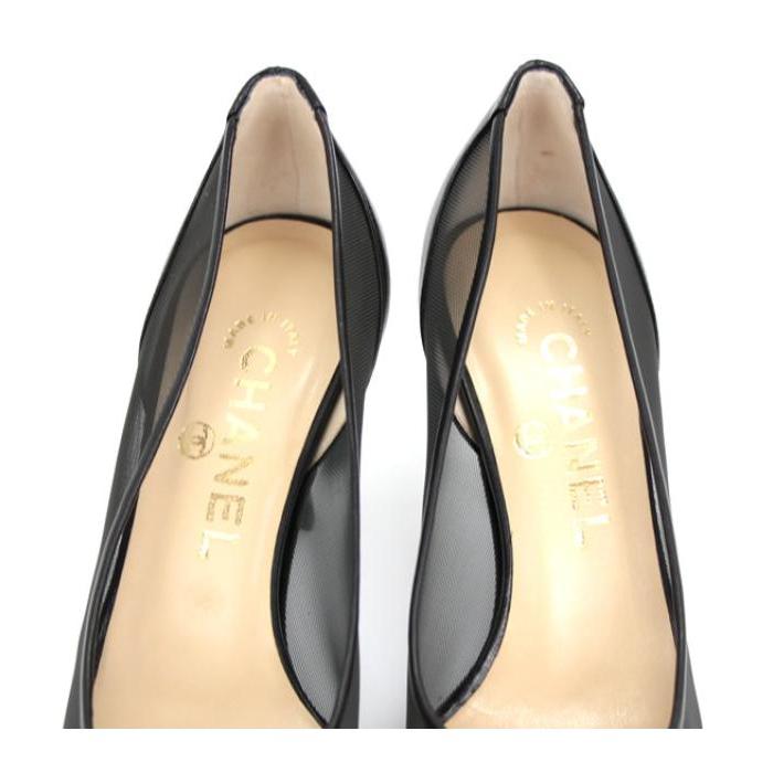 CHANEL メッシュ パンプス 黒 CHANEL SALE 極美品 シャネル ココマーク パンプス メッシュ 黒