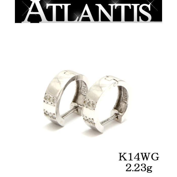 美品 ダイヤフープピアス K14WG 2.23g 地金 : atlantis - 通販 - Yahoo
