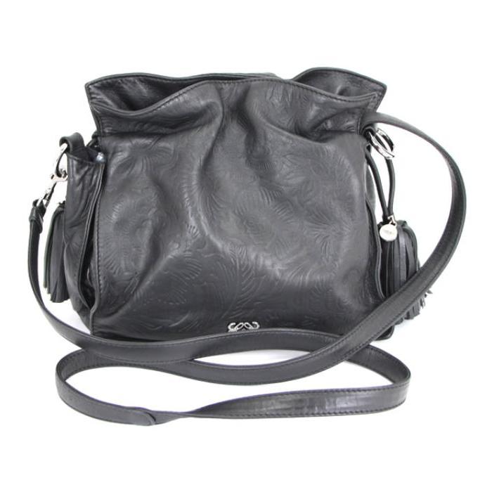 LOEWE（ロエベ） 美品 フラメンコ22 ショルダーバッグ レザー 黒 