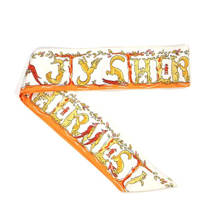 HERMES（エルメス） SALE 美品 ツイリー 動物柄 アニマル柄 スカーフ