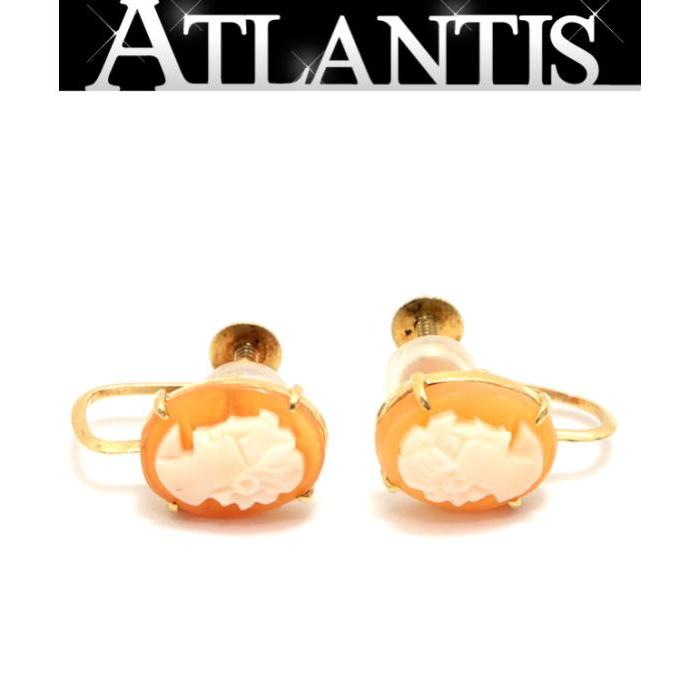 ather brand 大SALE 美品 K18 カメオ イヤリング 地金 : atlantis 