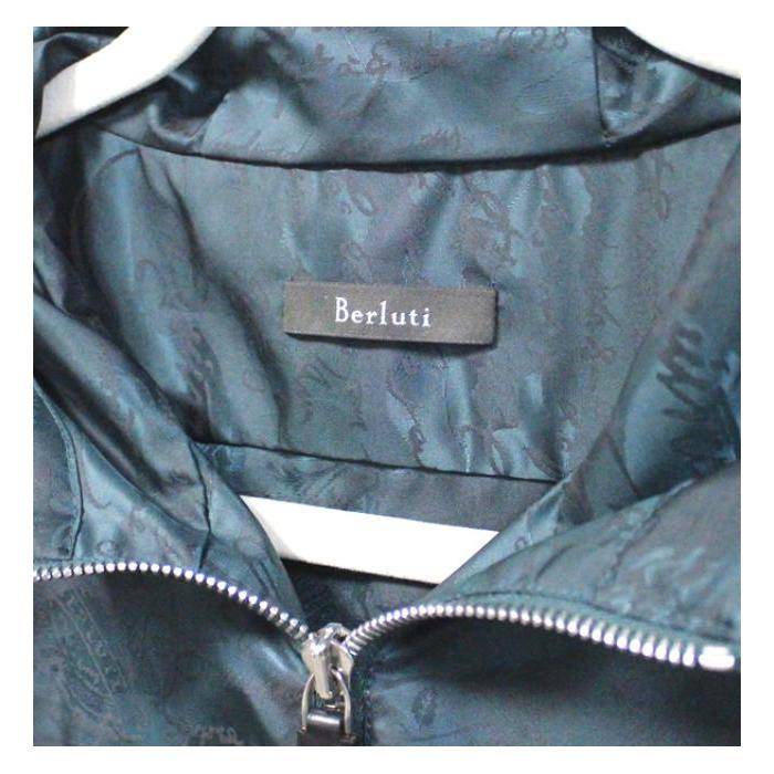 美品 ベルルッティ Berluti メンズ カリグラフィ ナイロン パーカー グリーン 【レイヤードボンバージャケットブルゾン】 size:A50