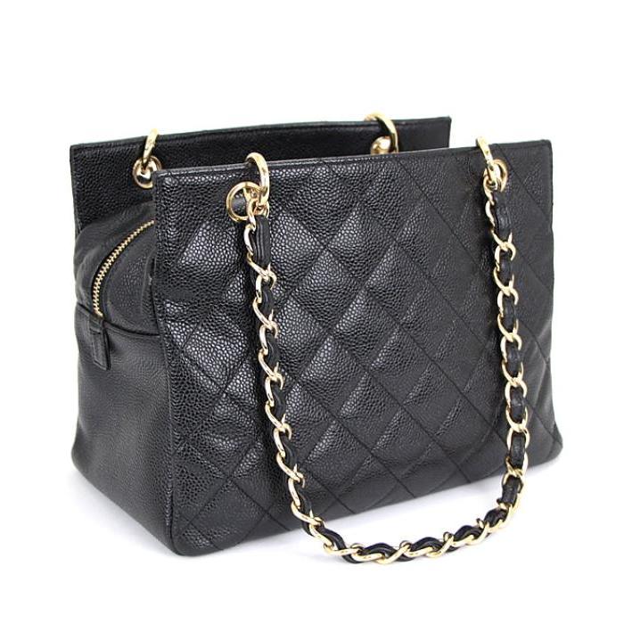 キャビアスキン SALE 美品 シャネル CHANEL 復刻チェーントートバッグ