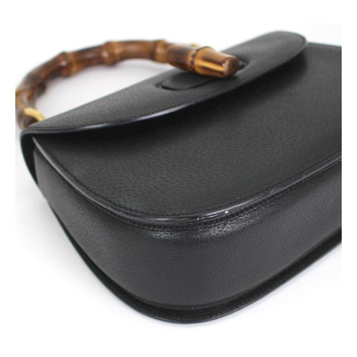 GUCCI グッチ　バンブー　レザー ハンドバッグ　オールブラック GUCCI グッチ バンブー ハンドバッグ レザー 黒 : atlantis - 通販