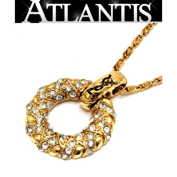 大SALE 美品 イヴ サンローラン YVES SAINT LAURENT ラインストーン