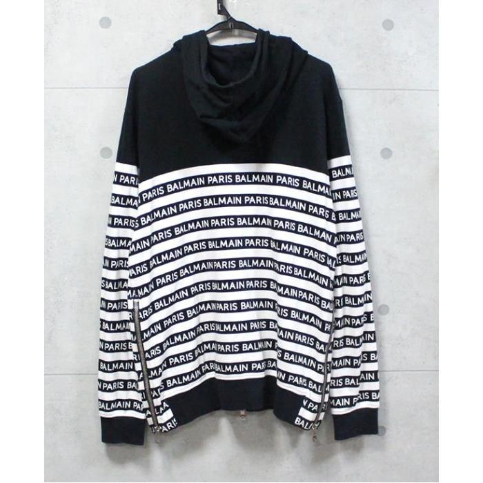 BALMAIN（バルマン） 美品 メンズ ジップアップ パーカー 白×黒 size 