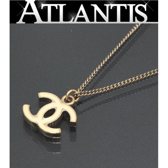 CHANEL SALE シャネル ココマーク ネックレス 白 ゴールド 08V 