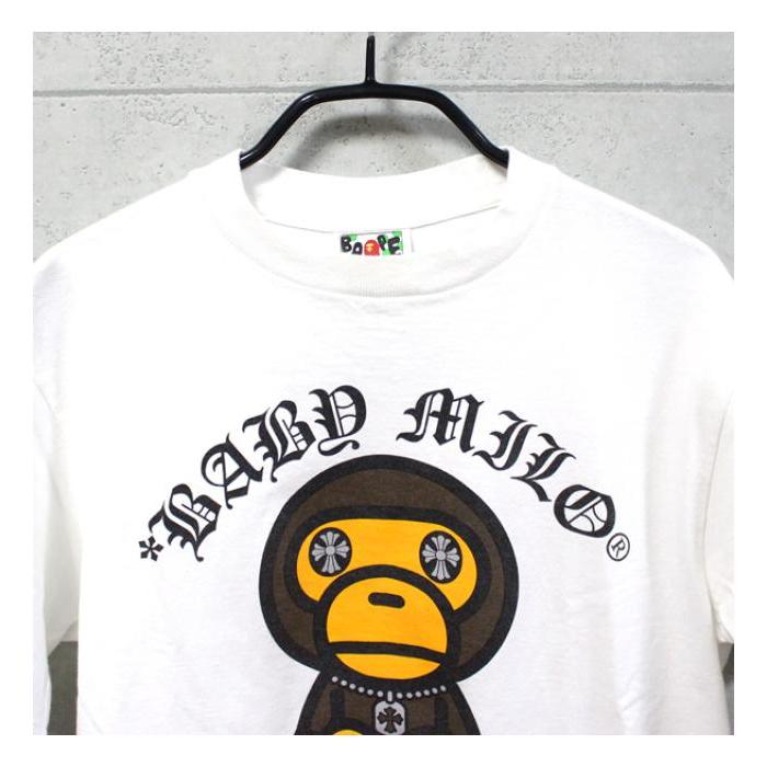 A BATHING APE コラボTシャツ メンズ スクロール ラベル 大SALE 未使用ストック品 アベイシングエイプ A BATHING APE×クロム