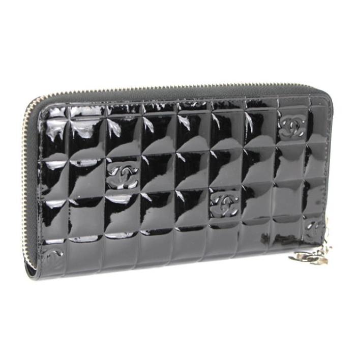 シャネル チョコバー パテントレザー 長財布 CHANEL CHANEL SALE シャネル チョコバー ラウンドファスナー 長財布 パテント