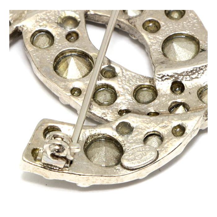 CHANEL 美品 シャネル キラキラココマーク ブローチ ライン