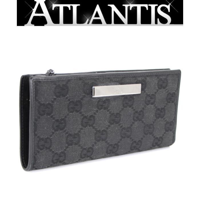 GUCCI（グッチ） 二つ折り長財布 GG柄 キャンバス ブラック : atlantis