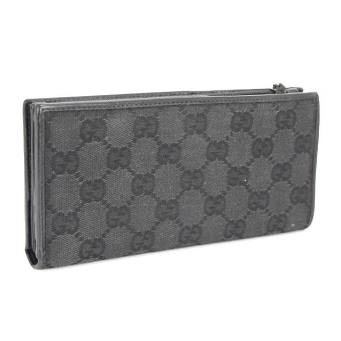 GUCCI（グッチ） 二つ折り長財布 GG柄 キャンバス ブラック : atlantis