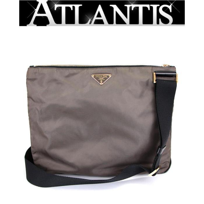 美品 プラダ PRADA 三角ロゴ 斜め掛け ショルダーバッグ ナイロン 