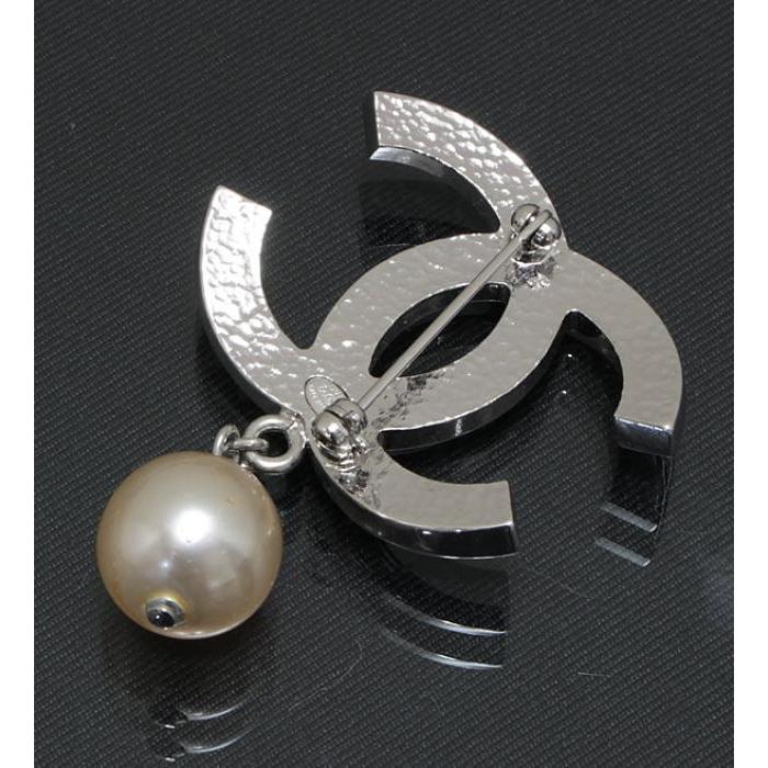 美品☆シャネル ブローチ パール シルバー ヴィンテージ ココマーク 06 V