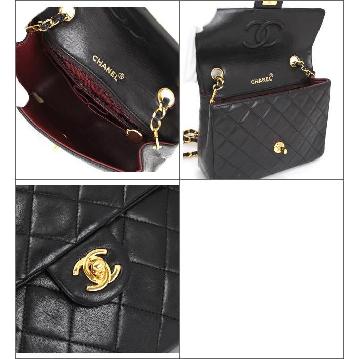 シャネル CHANEL マトラッセ20 チェーンショルダーバッグ ラムスキン 黒 G金具 2番台 【72511】 CHANEL（シャネル） マトラッセ20 チェーンショルダーバッグ