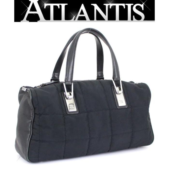 CHANEL シャネル チョコバー ハンドバッグ 黒 ナイロン×レザー