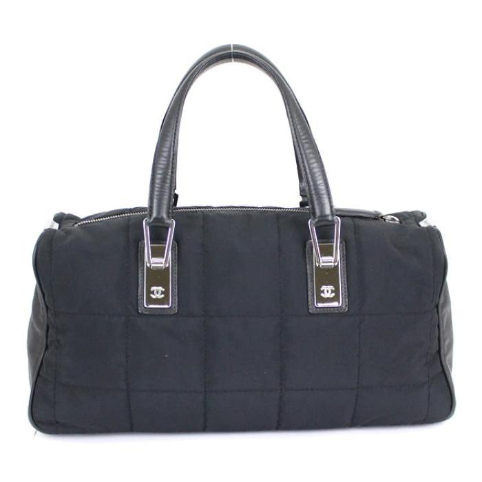 CHANEL シャネル チョコバー ハンドバッグ 黒 ナイロン×レザー