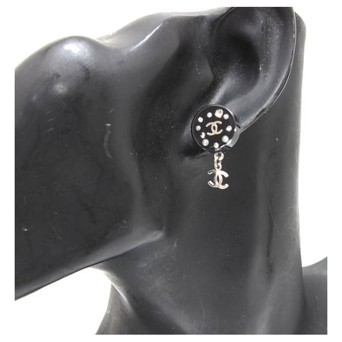 シャネル　クリア　ピアス 美品シャネルクリアピアス