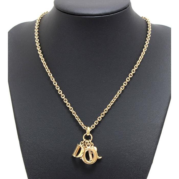 3227◯ DIORゴールド アルファベットチャーム ネックレス Christian Dior（クリスチャン・ディオール） 美品 クリスチャン