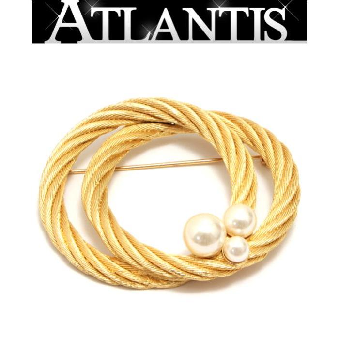 美品 クリスチャン ディオール Christian Dior パール ツイスト ヴィンテージ ブローチ ゴールド :058534:atlantis -  通販 - Yahoo!ショッピング