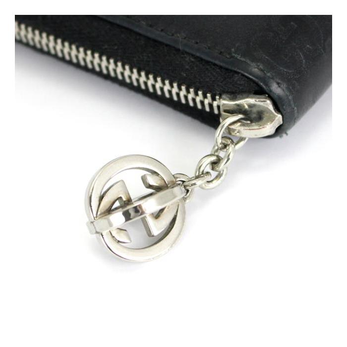 ✨極美品✨グッチ　シマレザー　長財布　GGシルバー金具　233025 ブラック GUCCI グッチ グッチシマ ラウンドファスナー 長財布 レザー