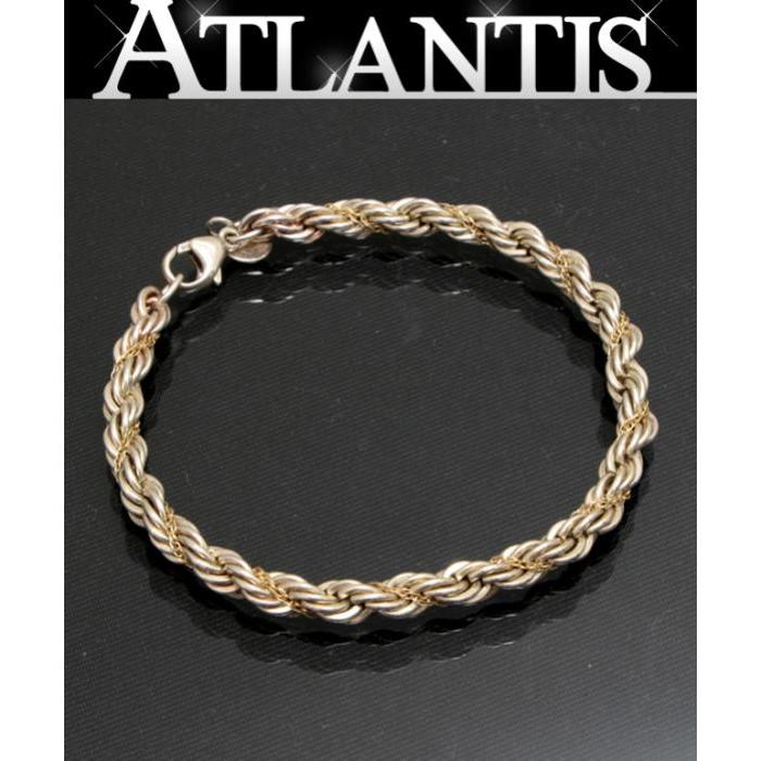 【美品】19cm ティファニー ツイスト コンビブレスレット 14K/925 TIFFANY&Co.（ティファニー） SALE 美品 TIFFANY&CO ツイストコンビ