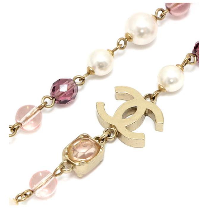 シャネル CHANEL グリポア パール ココマーク ネックレス 07A CHANEL 美品 シャネル グリポア パール ココマーク ネックレス