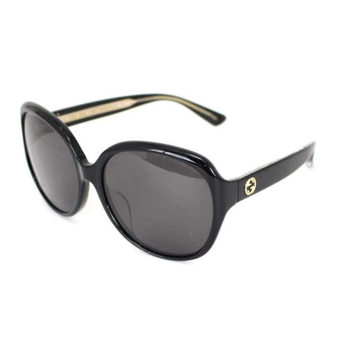 グッチ サングラス GG0080SK インターロッキング　黒　ブラック　度なし GUCCI（グッチ） 美品 レディース サングラス インターロッキングG
