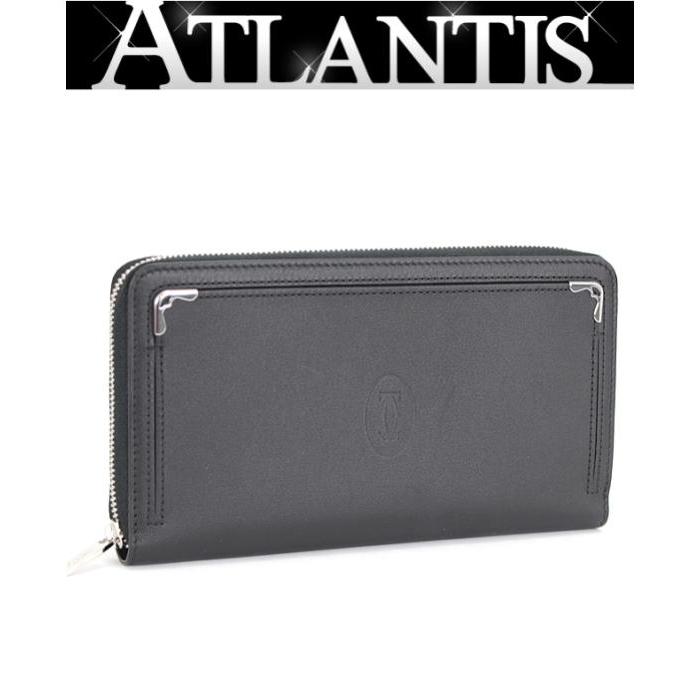 【美品】カルティエ マストドゥ ラウンドファスナー長財布 ブラック Cartier（カルティエ） 極美品 マスト ドゥ ラウンドファスナー長財布
