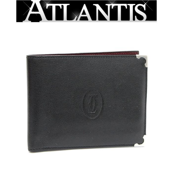 Cartier（カルティエ） 極美品 マスト ドゥ 二つ折り財布 レザー 黒