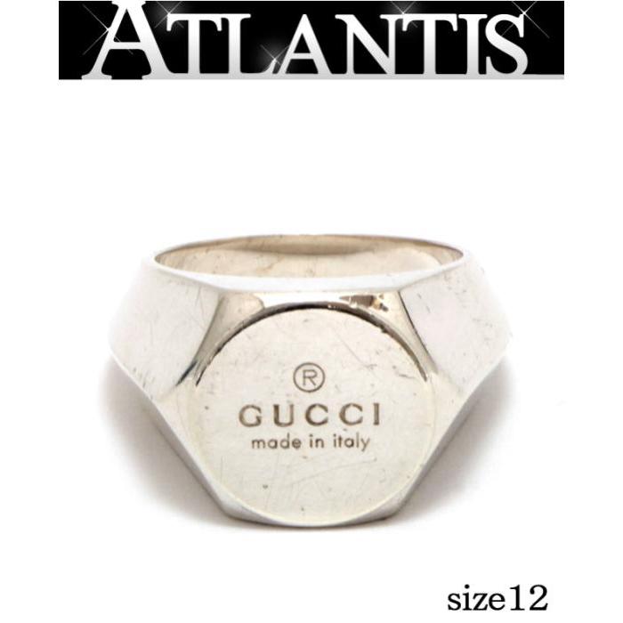 GUCCI（グッチ） ヘキサゴン ロゴ リング シルバー SV925 size約12号
