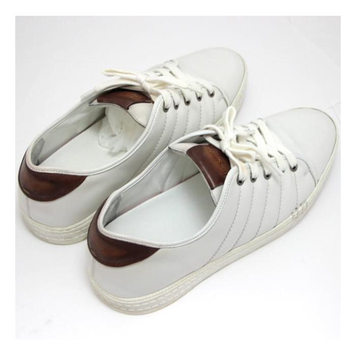 BERLUTI カリグラフィー レザースニーカー ホワイト 27cm Berluti（ベルルッティ） メンズ スニーカー 靴裏 カリグラフィ