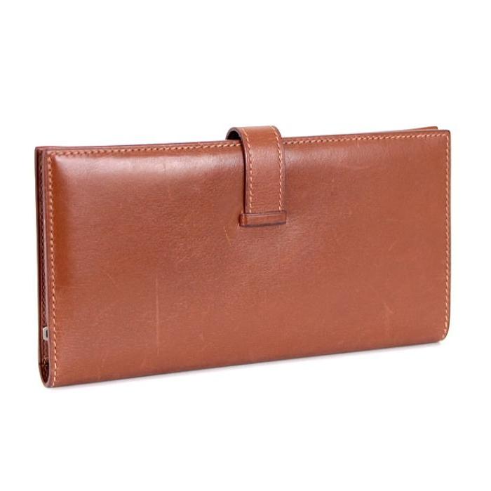 【美品】HERMES ベアンクラシック　長財布　ボックスカーフ　ゴールド金具 HERMES（エルメス） ベアンクラシック 二つ折り長財布 ボックスカーフ