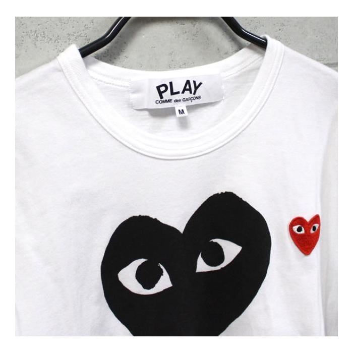 【美品】コムデギャルソン Tシャツ 白 ホワイト サイズM COMME des GARCONS 美品 コムデギャルソン メンズ プレイ ロゴ Tシャツ
