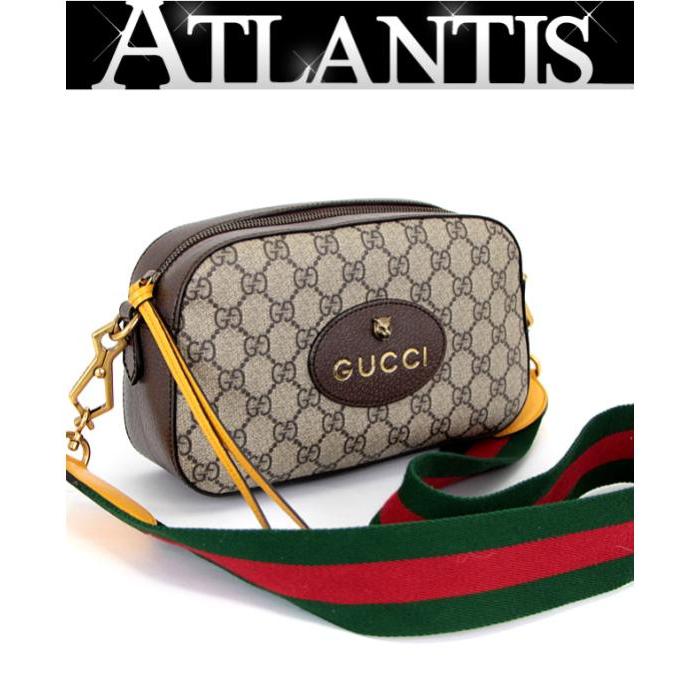 【美品】グッチ　ショルダーバッグ　GGスプリーム　シェリーライン　PVC　レザー GUCCI - 良品 グッチ GGスプリーム シェリーライン ショルダー