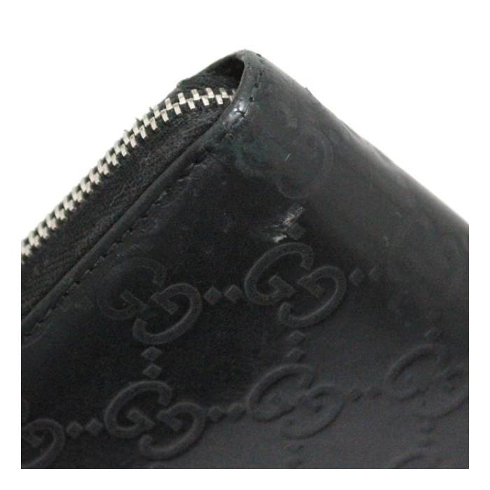 GUCCI（グッチ） GUCCI GG グッチシマ ラウンドファスナー 長財布 黒