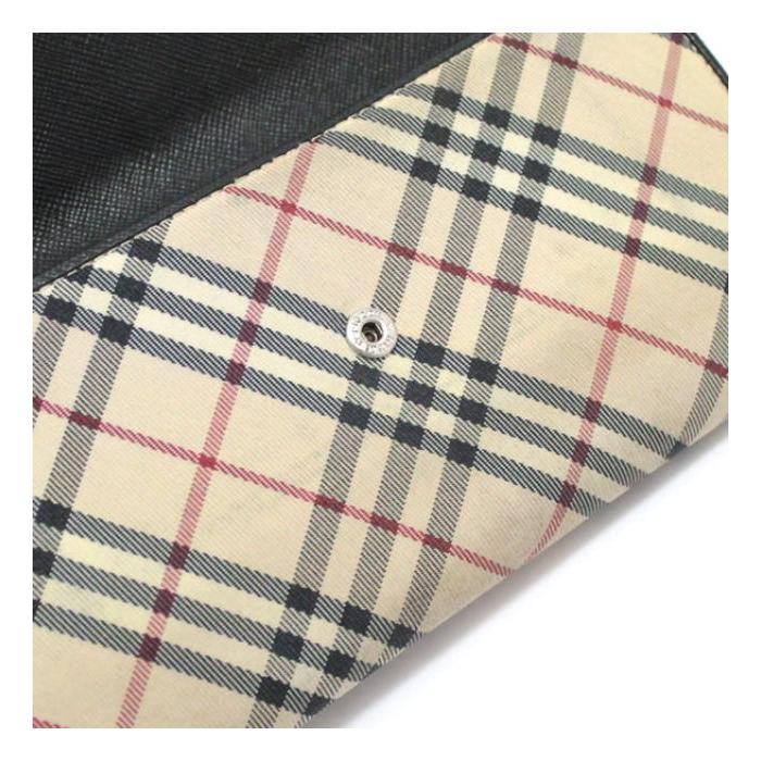 BURBERRY（バーバリー） BURBERRY Wホック 長財布 レザー×キャンバス
