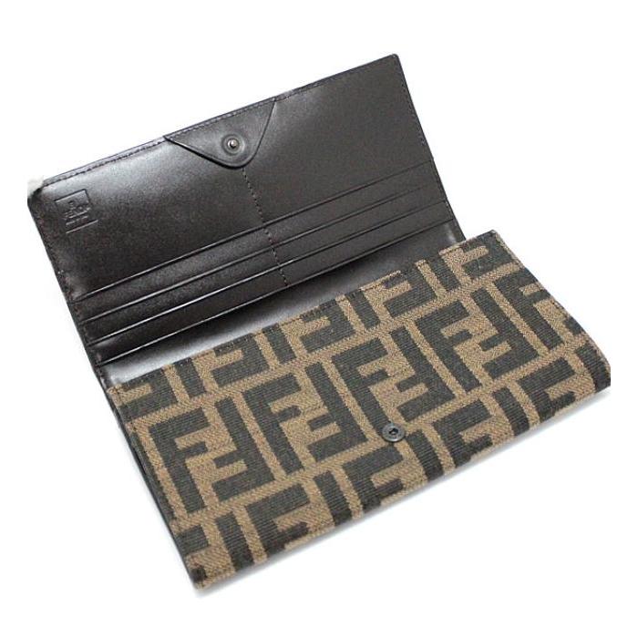 FENDI（フェンディ） 美品 ズッカ柄 二つ折り 長財布 キャンバス