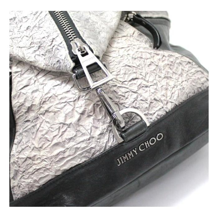ジミーチュウ シルバーレザーバックパック バッグ リュックサック シルバー色 JIMMY CHOO（ジミーチュウ） リュックサック バックパック レザー