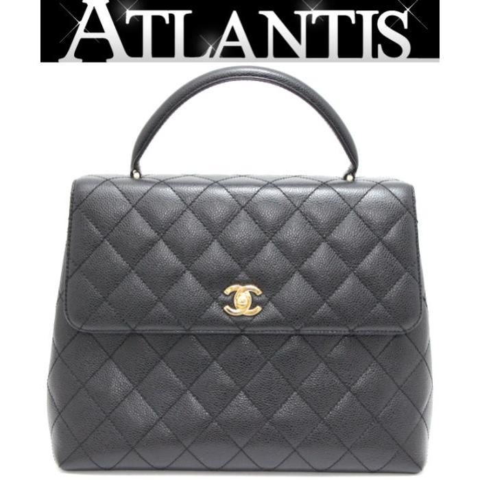 CHANEL 美品 シャネル ココマーク ハンドバッグ ケリー型 キャビア 